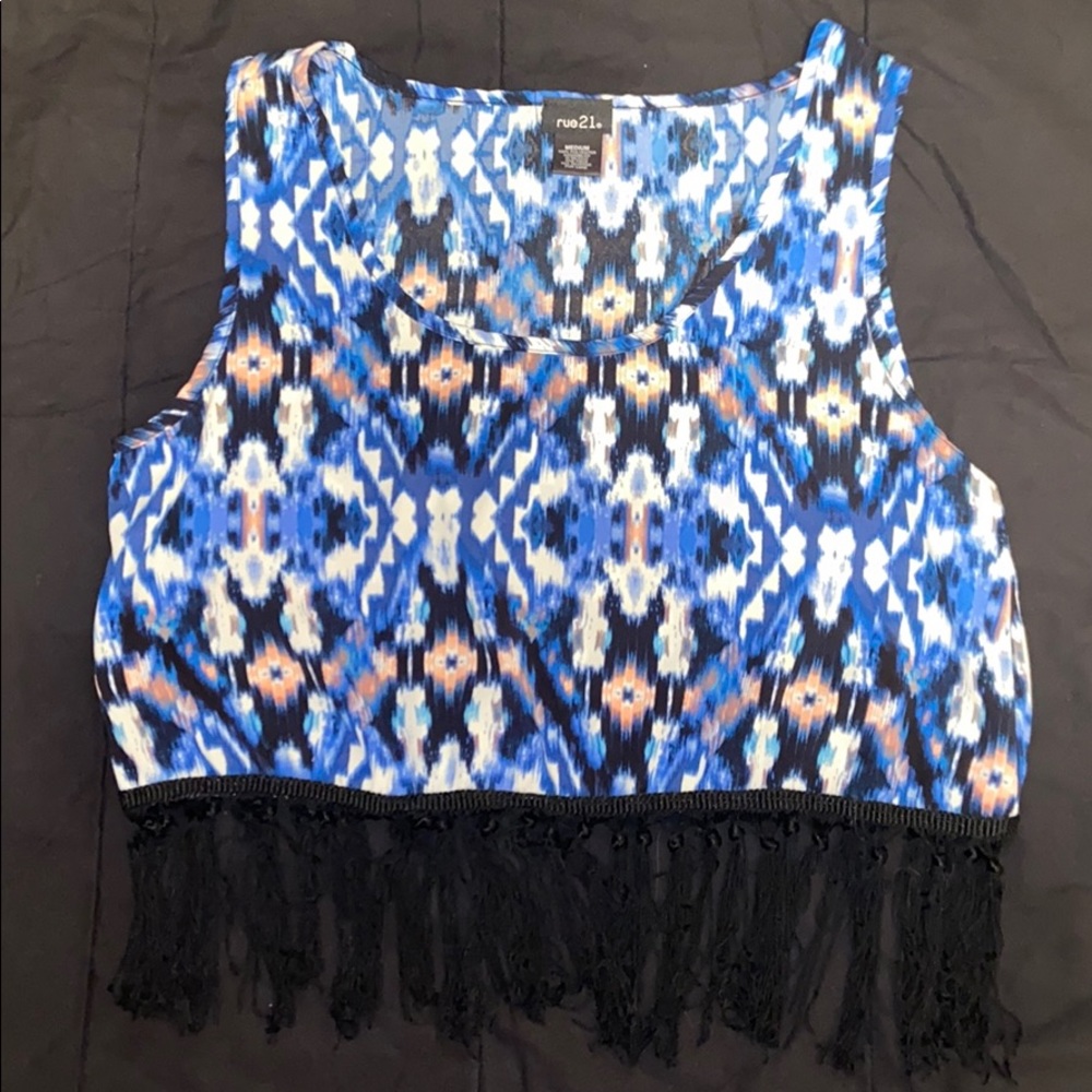 Fringe bottom crop tank!